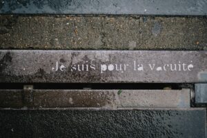 A bench that has writing on it